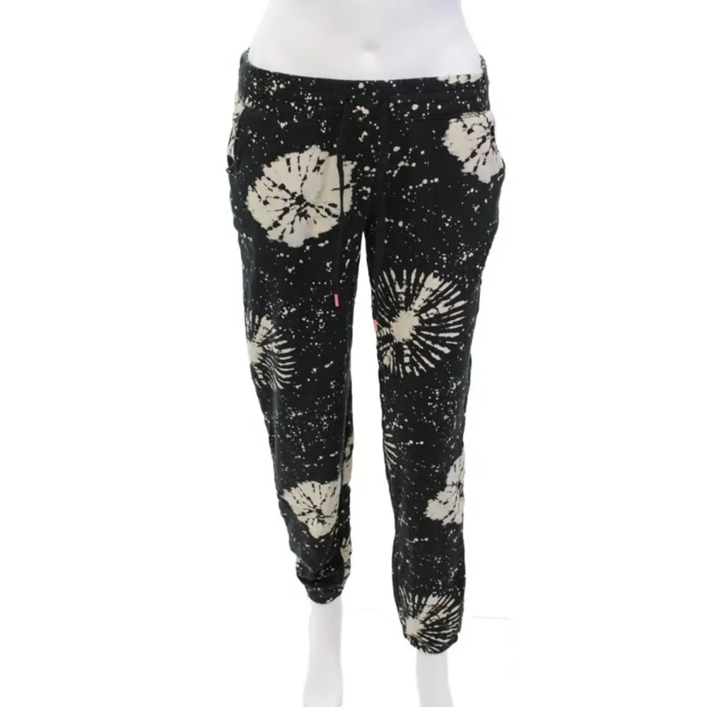 PJ Salvage Womens Tie Dye Print Pajama Sweatpants Black Size Extra Small